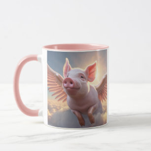 När Grisar flyger Anpassningsbar Monogram Mugg