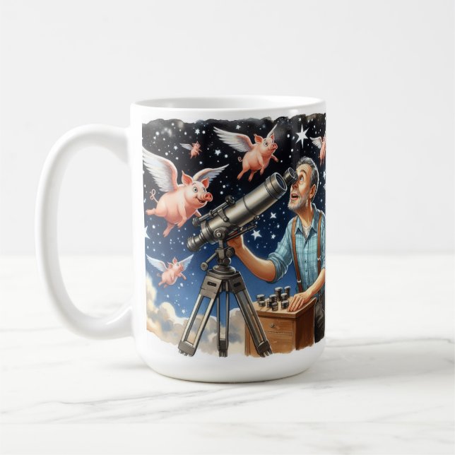 När grisar flyger. kaffemugg (Vänster)