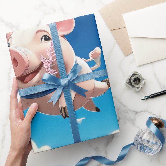 När grisar flyger roliga bevingade grisar presentpapper (Gifting)