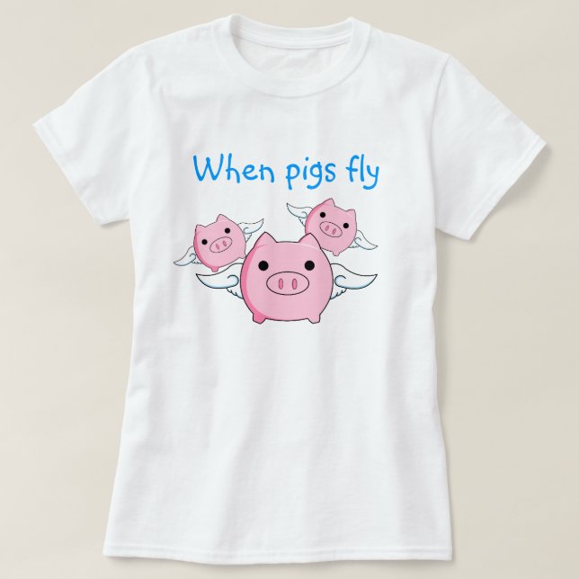 När grisar flyger t-shirt (Design framsida)