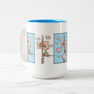 När Grisar flyger Tecknad Kaffe Mugg