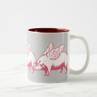 När grisar flyger Två-Tonad mugg