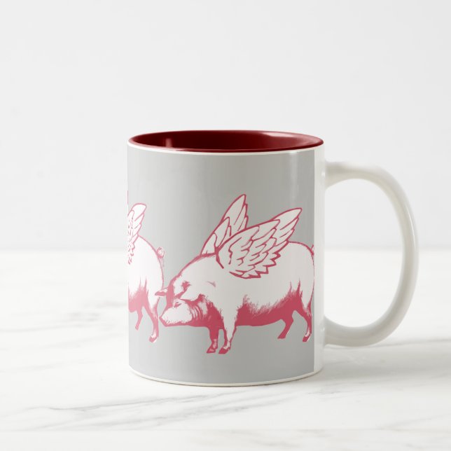 När grisar flyger Två-Tonad mugg (Höger)