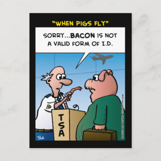 "När Grisar flyger" Vykort