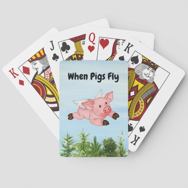 När grisar kan flyga leka kort casinokort (Baksidan)