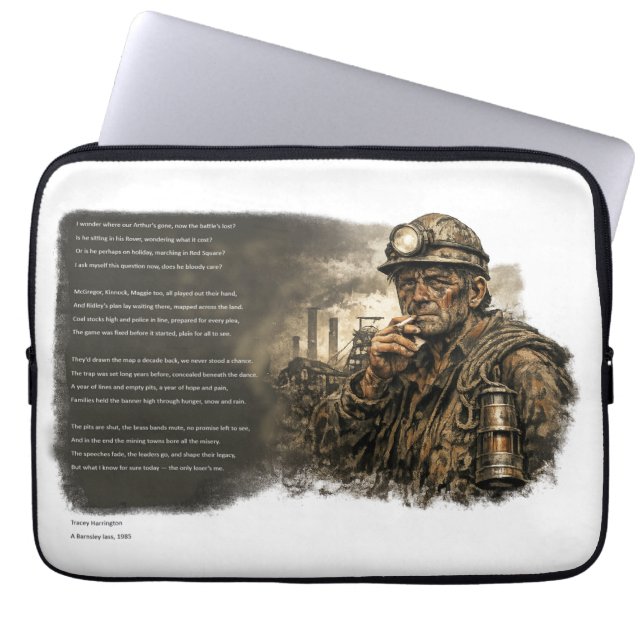När gruvorna föll tysta laptop fodral (Framsidan)