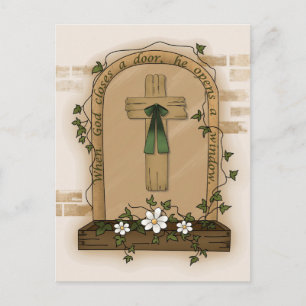 När Gud stänger en dörr öppnar han ett fönster Vykort