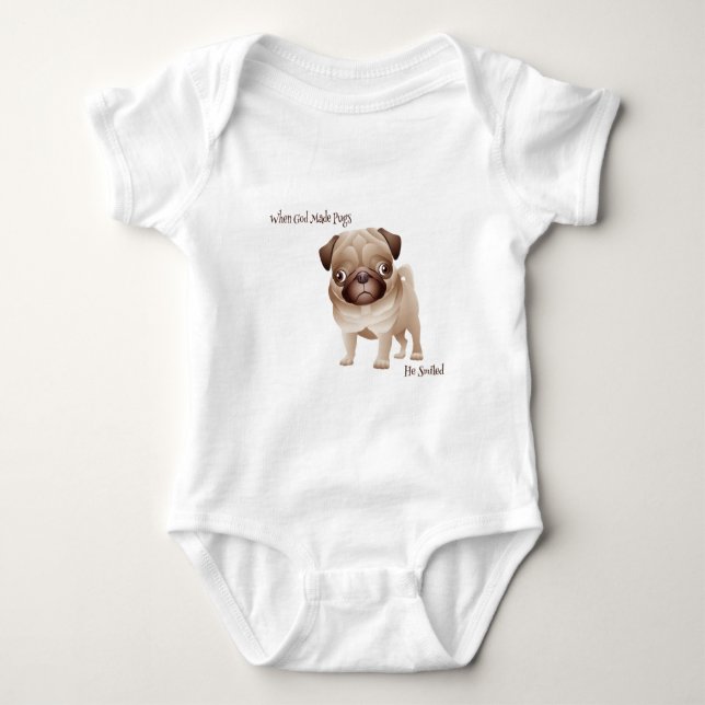 När guden gjorde mops t-shirt (Framsida)