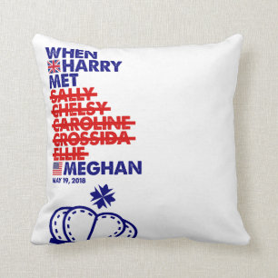 När Harry mötte Meghan kungligt bröllop Kudde