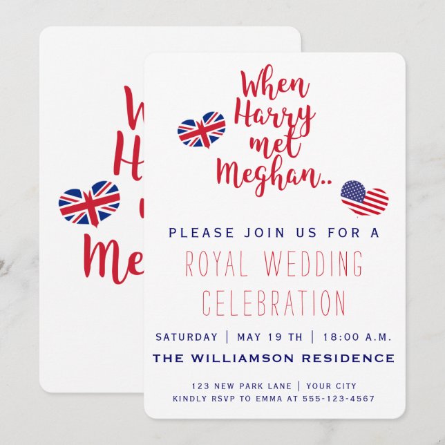 När Harry träffade Meghan | Inbjudan till Royalets (Fram/baksida)