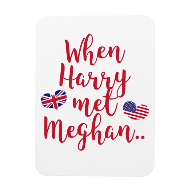 När Harry träffade Meghan | ROLIGT ROYAL BRÖLLOP Magnet (Vertikal)
