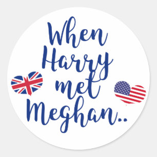 När Harry träffade Meghan ROLIGT ROYAL BRÖLLOP Runt Klistermärke