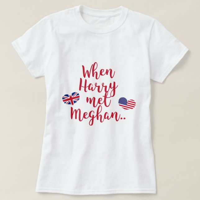 När Harry träffade Meghan | ROLIGT ROYAL BRÖLLOP T-shirt (Design framsida)