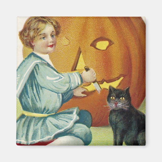 När häxor vimlar på Halloween Magnet (Framsidan)