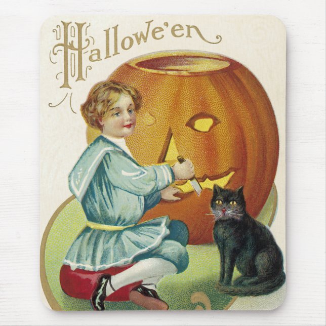 När häxor vimlar på Halloween Musmatta (Framsidan)