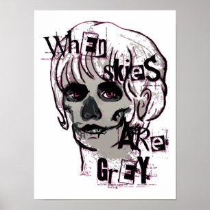 när himlar är grått skelett poster