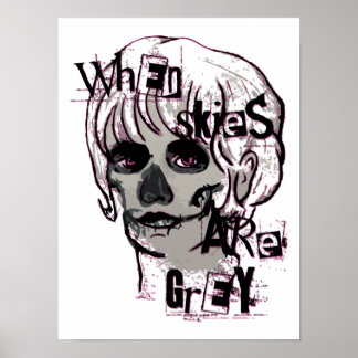 när himlar är grått skelett poster