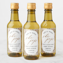 När hon pops Pampas Grass Baby Shower Vinetikett