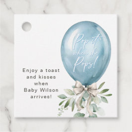 När hon slår blå ballonger i bergen gåvor etiketter