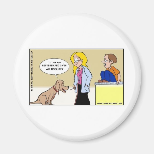 När hundar är herrarna Roliga presenter & t-shirts Magnet (Framsidan)