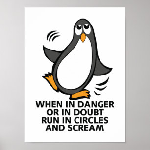 När i Danger Funny Penguin Poster