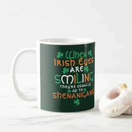 När irländska Ögon ler Shenanigans St Patrick Kaffemugg