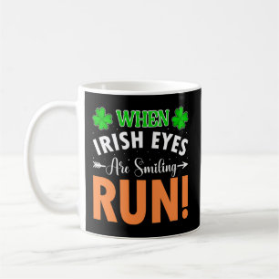 När irländska Ögon ler Springa St patricks day Pa Kaffemugg