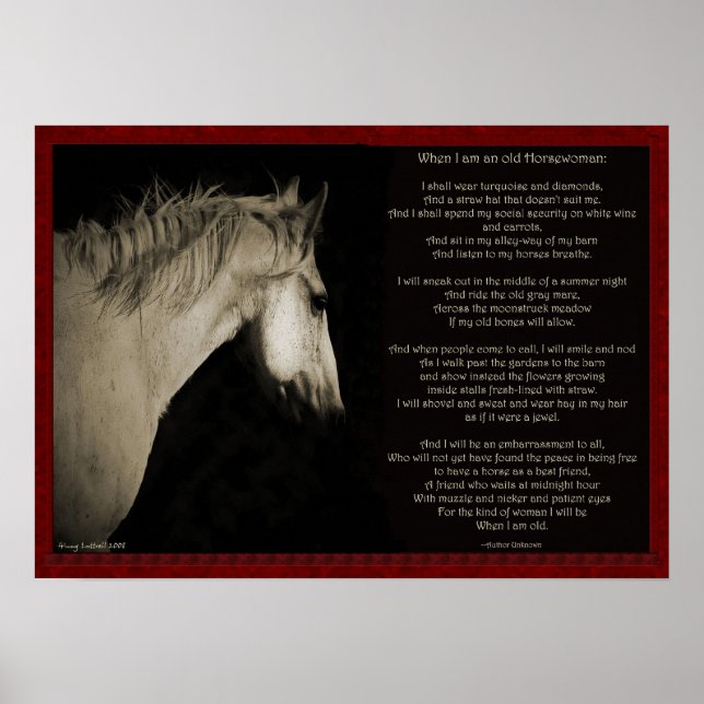 När jag är en gammal hästkvinna poster (Framsidan)