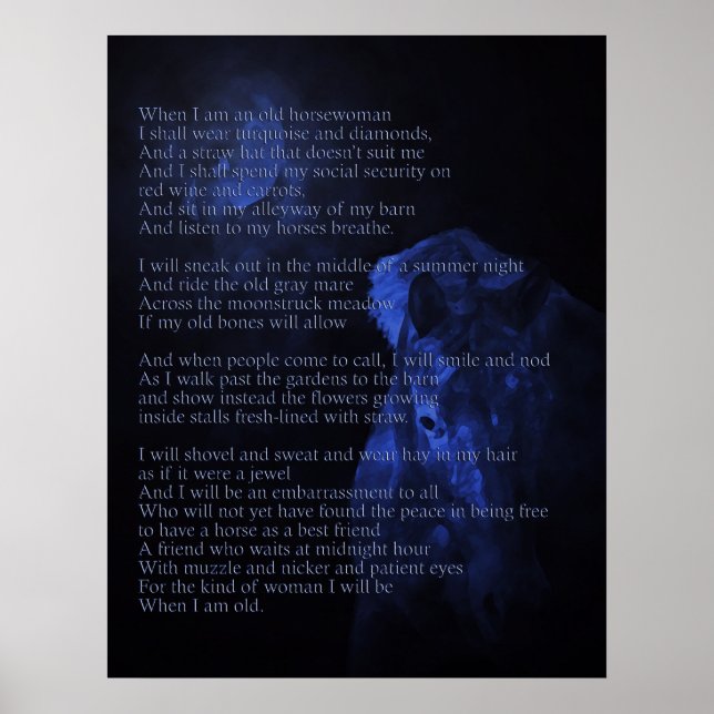 När jag är gammal Horse Woman Poster (Framsidan)