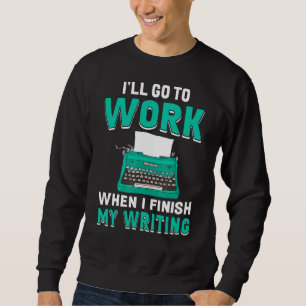 När jag Avslutar Bok skrivprogramsförfattardiagram Lång Ärmad Tröja