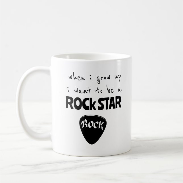 När jag blir stor Rockstjärna Kaffe Mugg (Vänster)