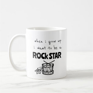 När jag blir stor Rockstjärna kaffemug Kaffemugg