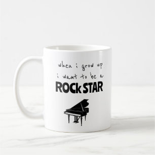 När jag blir stor Rockstjärna kaffemug Kaffemugg