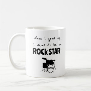 När jag blir stor Rockstjärna kaffemug Kaffemugg