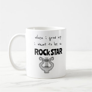 När jag blir stor Rockstjärna kaffemug Kaffemugg