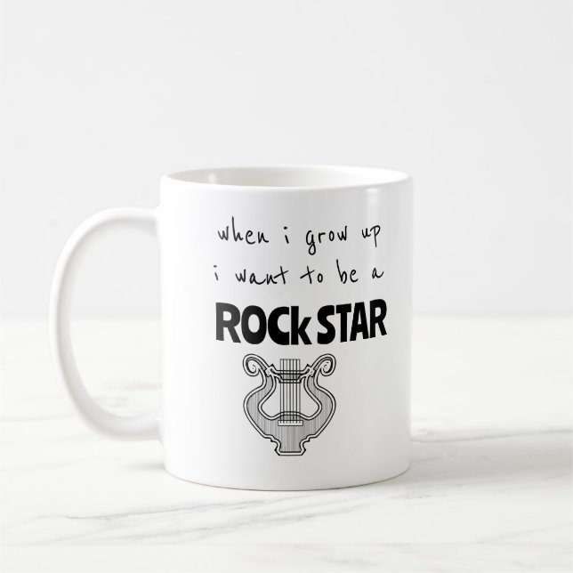 När jag blir stor Rockstjärna kaffemug Kaffemugg (Vänster)