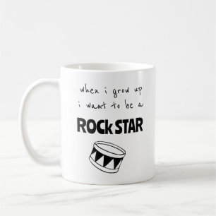 När jag blir stor Rockstjärna kaffemug Kaffemugg
