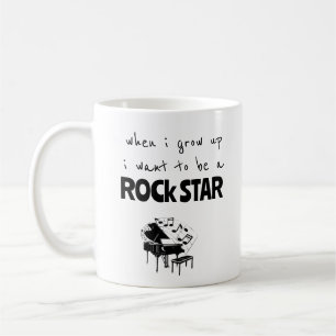 När jag blir stor Rockstjärna kaffemug Kaffemugg