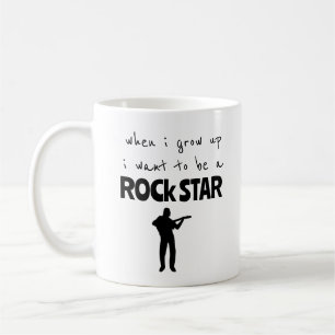 När jag blir stor Rockstjärna kaffemug Kaffemugg
