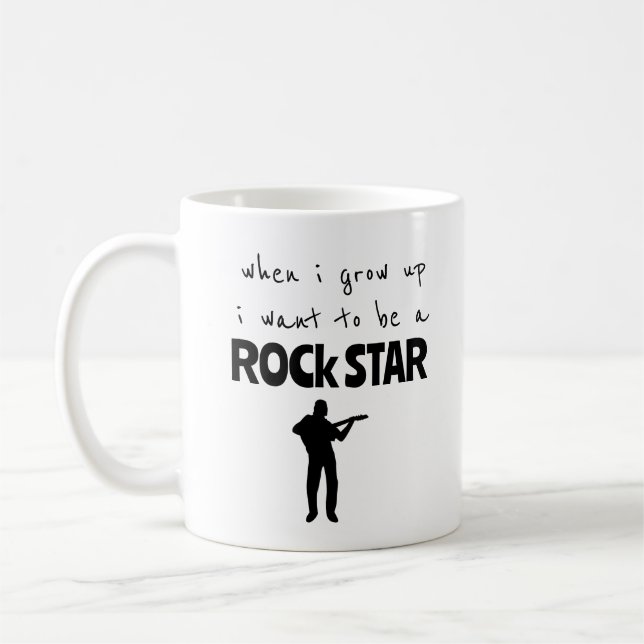 När jag blir stor Rockstjärna kaffemug Kaffemugg (Vänster)