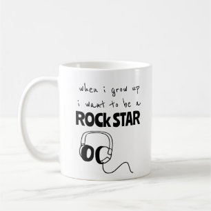 När jag blir stor Rockstjärna kaffemugge Kaffemugg