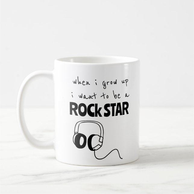 När jag blir stor Rockstjärna kaffemugge Kaffemugg (Vänster)