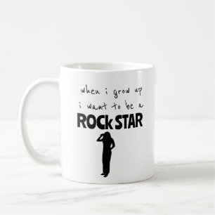 När jag blir stor Rockstjärna kaffemugge Kaffemugg