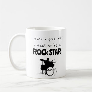 När jag blir stor Rockstjärna Kaffemugge Kaffemugg