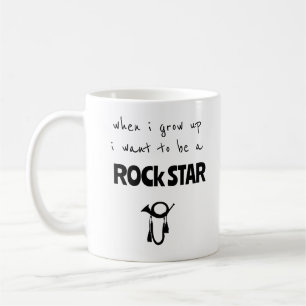 När jag blir stor Rockstjärna kaffemugge Kaffemugg
