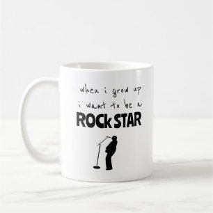 När jag blir stor Rockstjärna kaffemugge Kaffemugg
