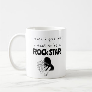 När jag blir stor Rockstjärna kaffemugge Kaffemugg
