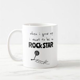 När jag blir stor Rockstjärna kaffemugge Kaffemugg