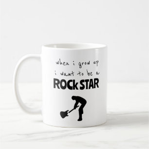 När jag blir stor Rockstjärna kaffemugge Kaffemugg