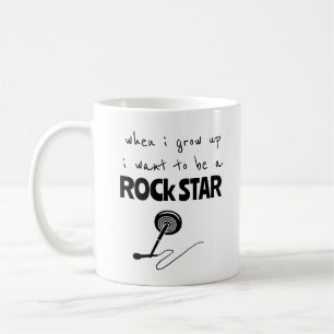 När jag blir stor Rockstjärna kaffemugge Kaffemugg